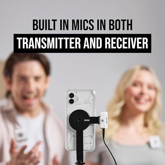 RØDE Wireless ME Dual Set Ultra-Compact Wireless Microphone System with Built-in Microphones, GainAssist Technology and 100m Range for Filmmaking, Interviews and Content Creation (White) - Image 3