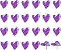 50 pcs of Cute Soft Wooden Board thumbtack with Golden Hearts can be Used for Photo Walls, memos, whiteboards, and Decorative thumbtack (Purple) by SSYHQAX