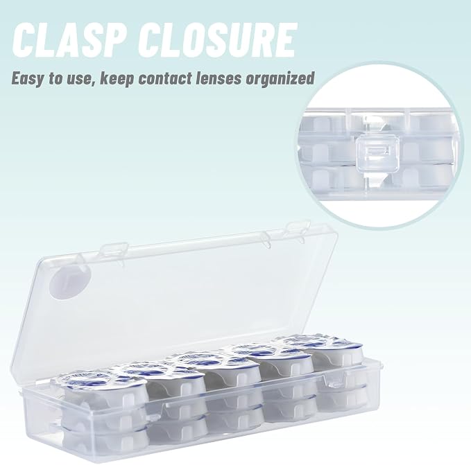 2-Pack Contact Lens Organizer Case, Portable Storage Case for Daily Disposable Contact Lenses, Holds 30 Lenses Each, 30 Days Total - Image 3