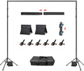 Hemmotop Adjustable Backdrop Stand 10x8.5ft Heavy Duty | With 2 Sandbags, 7 Widths, Assembles to T-Shaped Stand, for Banner, Projector Screen, Balloon, Ideal for Wedding, Birthday by Hemmotop