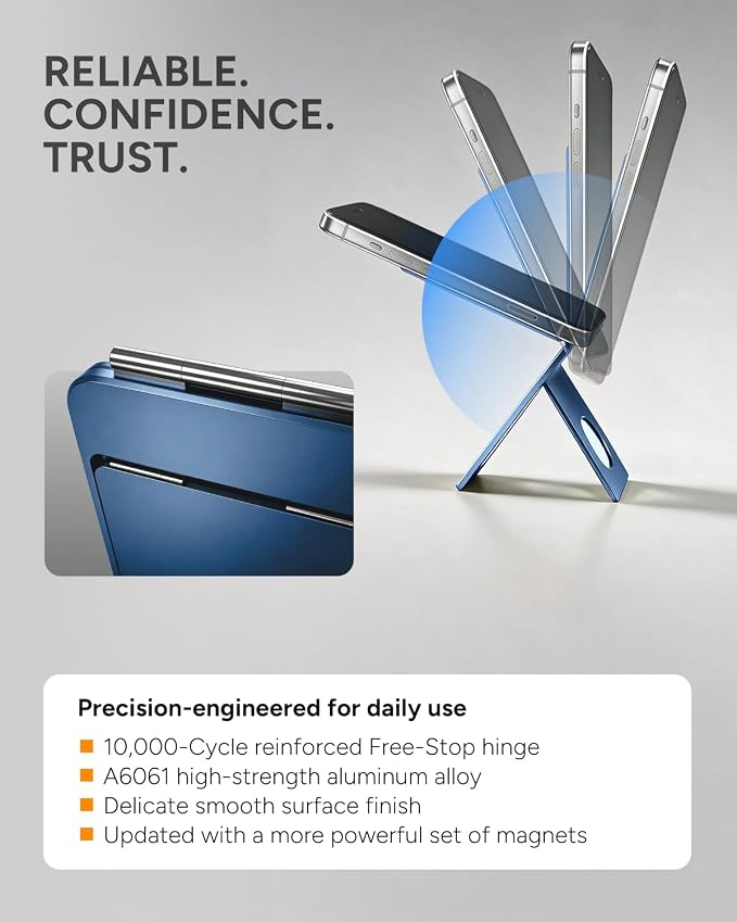 1ST IDEA for MagSafe Tripod Stand Ultra-Thin 0.23" | Aluminum Alloy Magnetic Tripod for iPhone, Flexible 20x Magnet Phone Stand Gift Accessories for Women Men for iPhone 17 16 15 14 13 12 Series - Image 9