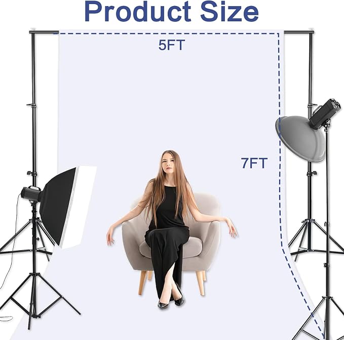GFCC White Backdrop Photography Background - 5x7FT White Screen Photography Backdrop for Photoshoot Photo Background Screen for Video Conferencing | Versatile Screen for Studio, Video Recording, Portrait, Parties, Non-Reflective, Polyester, Easy Hang, ... - Image 3