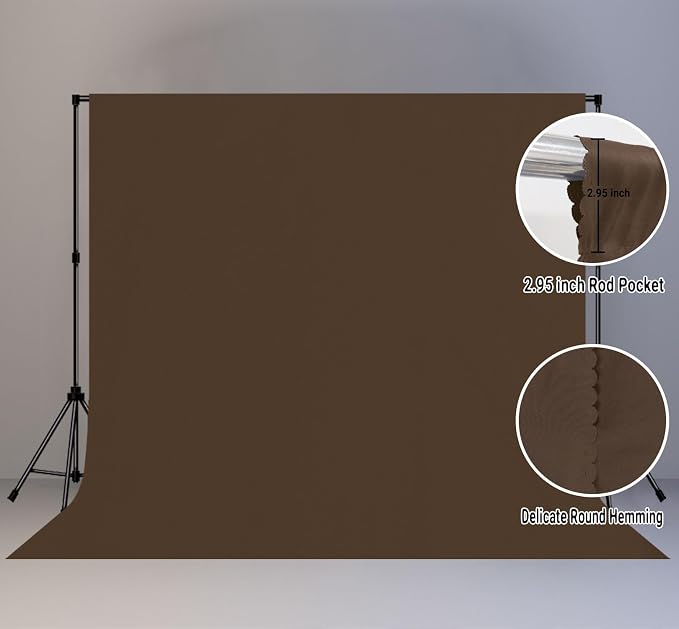 Brown Photography Backdrop for Photoshoot, Fabric 10x10ft | Polyester Studio Photo Backgrounds, Non Reflective, Easy to Hang, for Portrait Shoot, Product, Party Decor, Video Creation - Image 2