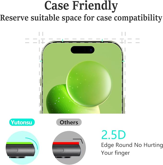 2 Pack Tempered Glass Screen Protector for iPhone 17 6.3-Inch | with 2 Pack Camera Lens Protector, Anti Scratch, Bubble Free, Case Friendly - Image 6