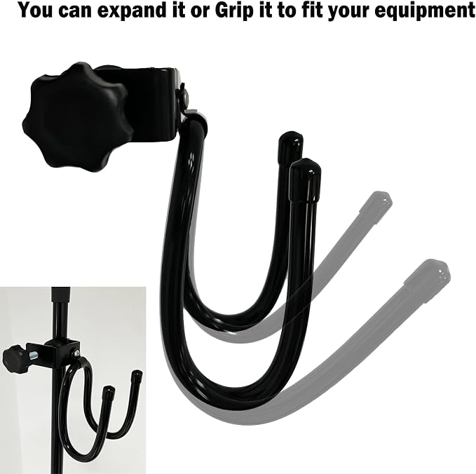 Pmsanzay Mic Microphone Stand Tambourine Hanger, Headphone Headset Holder Clip Stand, Easy to fit on Music or Microphone Stand for Tambourine, Cowbell, Headphones - Keep Tambourine Within Reach. - Image 3