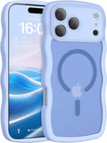 BENTOBEN Magnetic for iPhone 17 Pro Case, Cute Wavy [Full Camera Protection][Compatible with MagSafe] Matte Anti-Slip Bumper Women Girls Boys Protective Cover for 17 Pro 6.3", Mist Bluem by BENTOBEN