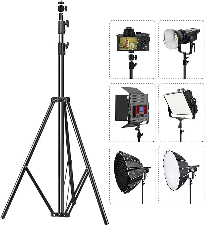 Heavy Duty Light Stand 9.5 Feet/2.8 Meters Adjustable Spring Cushioned Metal Photography Tripod Stand for Photo Studio Speedlight, Ring Light, Photographic Equipments Thickening Flash Stand - Image 3