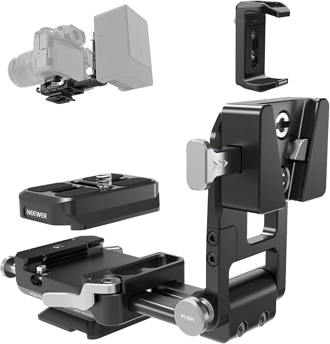 NEEWER V Mount Battery Plate, Modular V Lock Adapter with Arca Type QR Plate, Portable Charger Holder PS099E Compatible with DJI RS4 RS3 Gimbal Camera Cage Video Rig Accessories, PS017B by Neewer