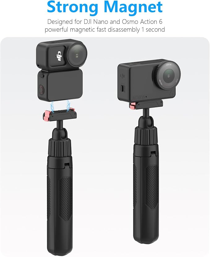 40cm/15.75" Selfie Stick Tripod Stand for Osmo Nano Action 6 with Magnetic Quick Release Adapter, 360 Mini Extension Rod Extended Pole Handle Grip Monopod for DJI Nano Osmo 6 Accessories - Image 3