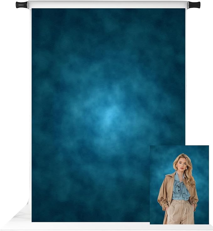 Kate 6.5x10ft Blue Abstract Photography Backdrop Portrait Backdrops for Photoshoot Old Master Blue Background Studio by KateBackdropforPhotography