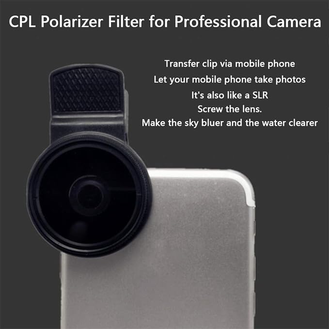 37MM with Clip Durable Polarizer Phone Circular Camera Professional Universal Accessories Black Lens Portable CPL Filter - Image 3