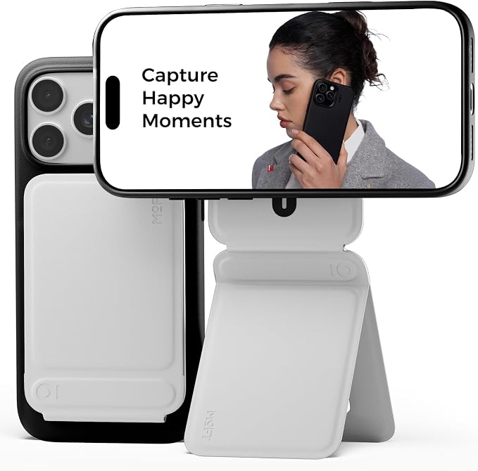 MOFT Phone Tripod Stand, Portable Selfie Stick for iPhone, Mulit-Angle | Pocket Size | Strong Magnets l MOVAS Leather | Magsafe Compatible | Easy to Charge | Stylish |For Content Creators by MOFT