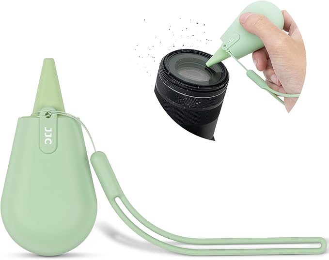 JJC Pocket-Sized Silicone Camera Dust Blower Small Lens Air Blower - Green | Lens Cleaner Air Blower for Sensor LCD Keyboards Filters Printing, Compact Portable Dust Blower for Outdoor Travel Cleaning by JJC