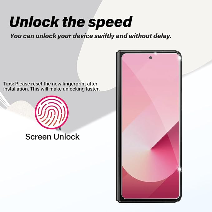 BIGFACE galaxy Z Fold 6 Screen Protector + Camera Lens Protectors, [2 + 2 Pack] HD Clarity Premium Tempered Glass,9H Hardness, 3D Touch Accuracy, Anti-Bubble Anti-Scratch Film - Image 3