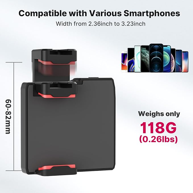 CG-02 Phone Grip Holder for Smartphone Camera Grip with Remote Shutter | Grip Handheld Tripod Mount Fill Light Handheld Photography Accessories Compatible with iPhone 17 16 15 14 13 12 Pro Max etc - Image 3