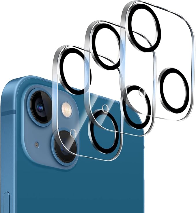 Dengduoduo 3 Pack Tempered Glass Camera Lens Protector for iPhone 13 6.1" & iPhone 13 Mini 5.4", Ultra HD, 9H Hardness, Anti-Scratch, Case Friendly, Easy to Install [No Affect on Night Shots] by Dengduoduo