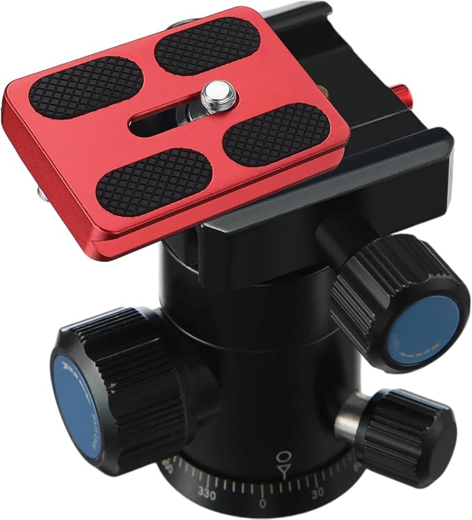 Frienda Quick Release Plate Tripod 1/4-20 DSLR,Pu50,Black and Red | Tripod Mount Plate, Camera Tripod Mount for DSLR Camera Tripod Ball Head , Metal, 1.9 x 1.5 x 0.4 Inch - Image 4