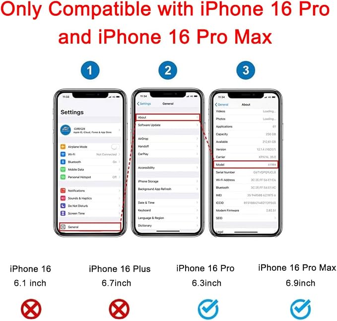 Back Rear Camera Lens Glass Replacement Compatible with iPhone 16 Pro Max and iPhone 16 Pro with pre-Installed Adhesive and Reparing Toolkit - Image 2
