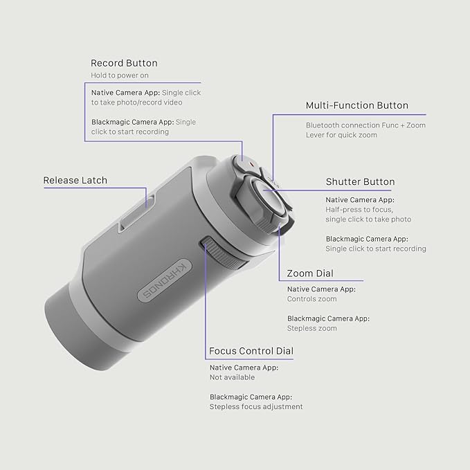 Tilta Khronos Lite Creator Kit | Compatible with iPhone 17 Pro Max | Professional Camera Rig for Phone Filmmaking | Bluetooth Handle, ND & Polarizer Filter Set - Light Gray - Image 7