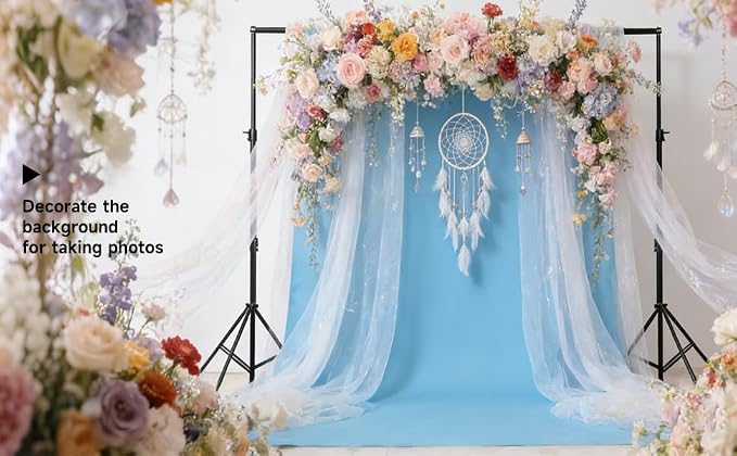YSKE-Seamless Blue Paper Backdrop Roll for Photography,Photo Background,and Photoshoot Cover–Roll of Paper with Backdrop Cover for Background Stand,Thick Anti-Wrinkle Matte(106.9''x36Lite Blue) - Image 9