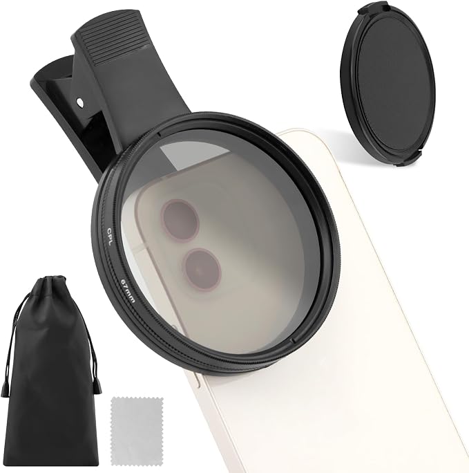 67MM Circular Universal Portable Polarizer Camera Len CPL Filter Professional Polarizing Lens for Smartphones,Camera Lens Accessories | 67mm circular polarizing filter, reduces glare and reflections, enhances color saturation for smartphone and camera - Image 7