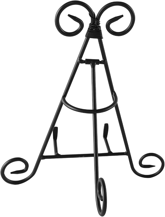 Super Z Outlet Tall Black Iron Curve Design Adjustable Display Stand for Photo Picture Albums, Home Decoration, Fine China Plates, Arts & Crafts Showcase (9") - Image 3