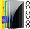 PEHAEL for iPhone 16 Plus Privacy Screen Protector+Camera Lens Protector | 3+3 Pack, Installation Frame, Cleaning kits, Anti-Spy Private, Anti-Scratch, 9H Tempered Glass, Case Friendly, [6.7 inch] by PEHAEL