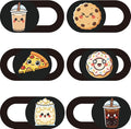 6Pcs 6 Styles Food Theme Camera Cover Slide Sticker 0.04 Inch Privacy Guard Accessories, Computer Camera Cover Cute Protector Blocker for Desktop Loptop Tablet Notebook Mini PC Office Use by PRESSINART