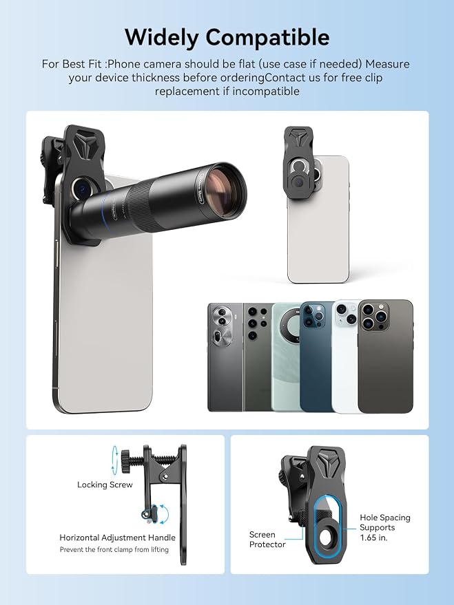 MIAO LAB 10X Telephoto + 200mm Macro Lens for iPhone, 2-in-1 Telephoto & Macro with Universal Clip, Compatible with iPhone 17/16/15/14/13 Series, Samsung, Pixel & Most Android Phones - Image 7