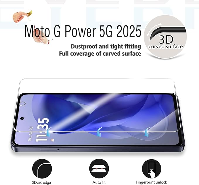 Moto G Power 5G 2025/2026 Tempered Glass Screen & Lens Protector 2+2 Pack | [3D Glass] [Anti-Glare] [Bubble-Free] - Image 3