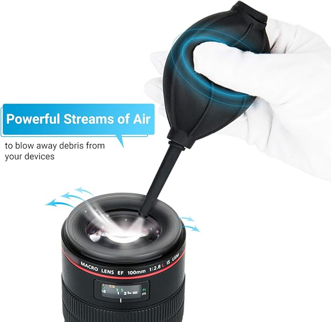 Soft Tip Silicone Super Air Blower Blaster Pump Dust Cleaner Include Micro Fiber Cleaning Cloth, Bulb Blower for Digital SLR Lens Sensor LCD Screens Musical Instruments Keyboards Telescope Filters - Image 2