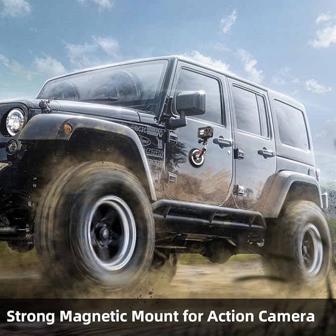 Strong Magnetic Camera Mount, Car Outside 1/4" Magnetic Camera Mount with 2 Ball Head, Attaches to All Metal Surfaces for GoPro 13/12/11/10, DJI Action 6/5 Pro/4, Nano, Insta 360 X5/X4 and More - Image 7