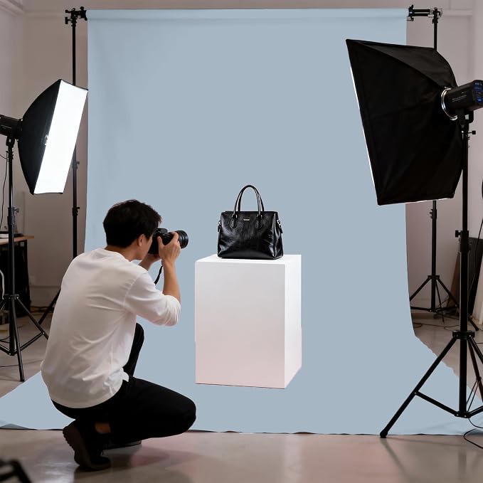Dusty Blue Photography Backdrop for Photoshoot, Fabric 8x10ft | Polyester Studio Photo Backgrounds, Non Reflective, Easy to Hang, for Portrait Shoot, Product, Party Decor, Video Creation - Image 4