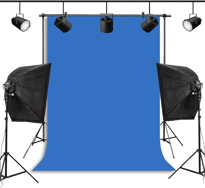 Blue Photo Backdrop for Photoshoot Solid Color Background 10x10 ft | Photography Studio Photobooth Curtain for Headshot, Homestudio, Portrait, Video, Meeting, Easy to Install, Washable Fabric - Image 6