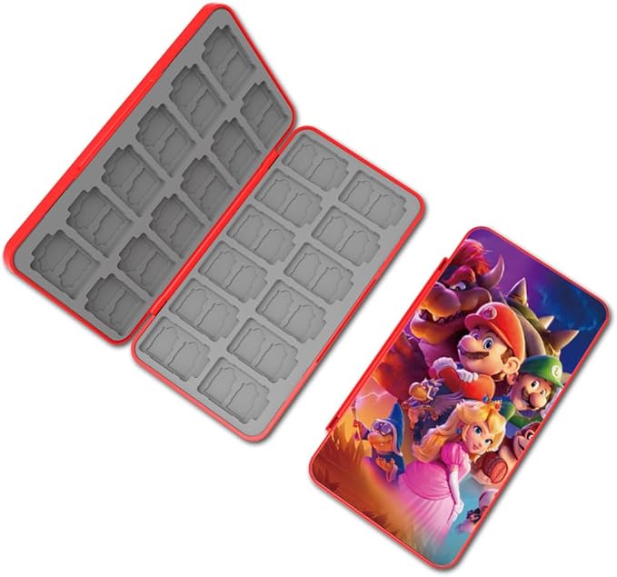 PERFECTSIGHT Cute Switch Game Card Case for Nintendo Switch 2 2025 / Lite/ OLED, 24 Game Holder Cartridge Case for Game Cards and 48 SD Cards, Kawaii Portable Compact Storage Box, Bros by PERFECTSIGHT