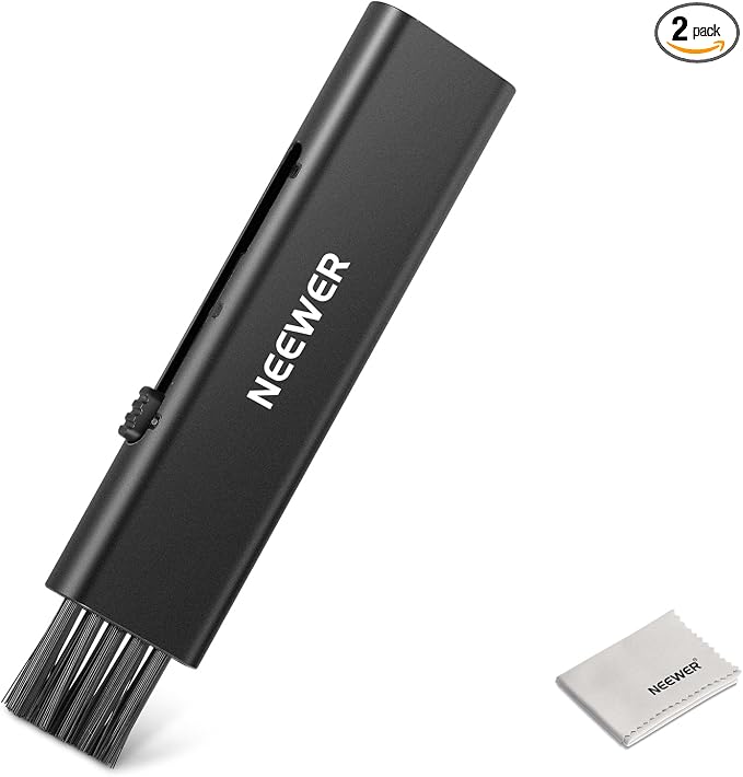 NEEWER 2 in 1 Camera Lens Cleaning Kit, 1x Lens Brush Pen + 1x Cleaning Cloth, for DSLR Camera, Electronics, Smartphones, Tablets, HM-45 by Neewer
