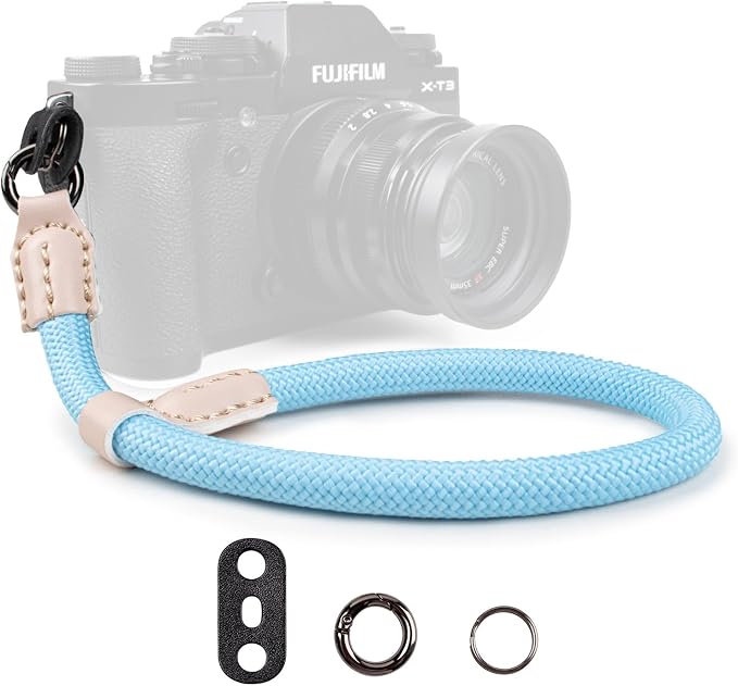 VOVMOEYA Rope Camera Wrist Strap for Sony Fujifilm Nikon Canon DSLR - Hand Strap - Blue by VOVMOEYA
