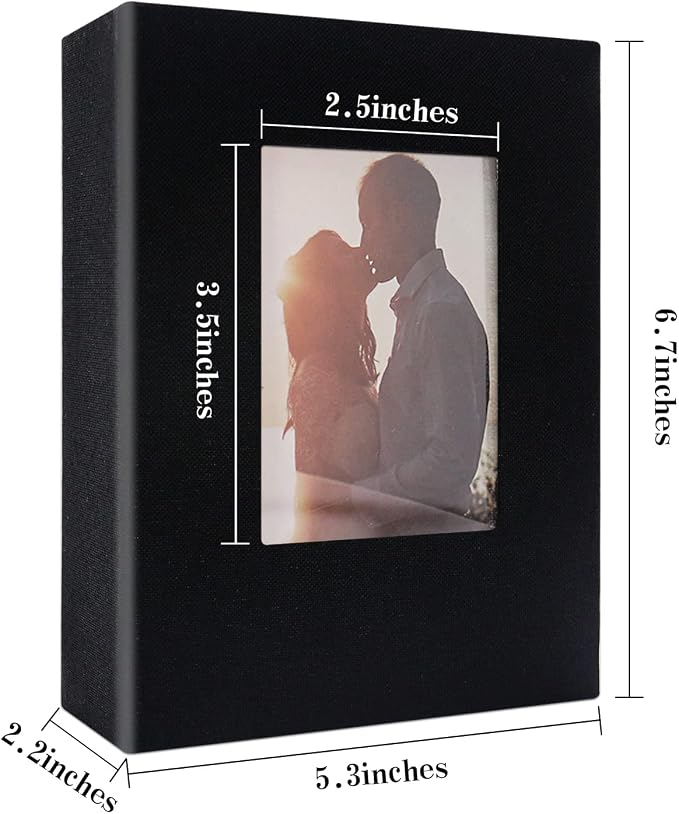 Vienrose 4x6 Photo Album,100 Pockets,Linen Cover with Window,Black | Cover Window, Acid Free Pages, Linen Hardcover, Baby Wedding Family Photos - Image 6