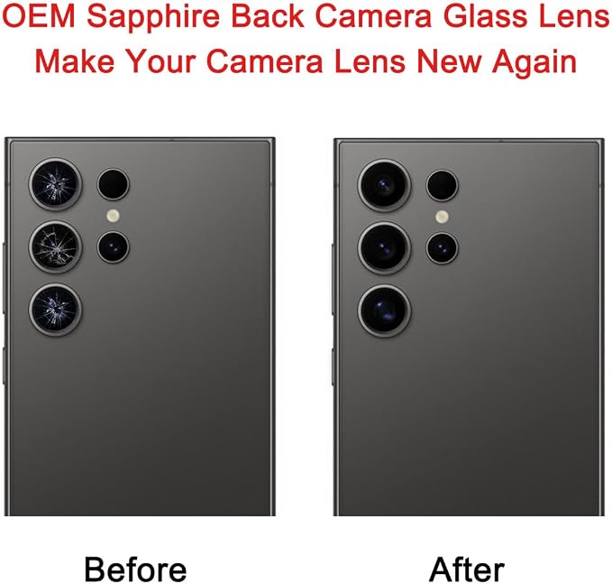 2 Sets Rear Back Camera Lens Glass Replacement for Samsung Galaxy S24 Ultra with Reparing Toolkit - Image 5