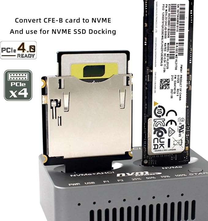 M.2 NVMe M-Key Host to CFExpress Type-B CFB Extension Adapter M2 for CFE Support R5 Z6 Z7 Memory Card - Image 7