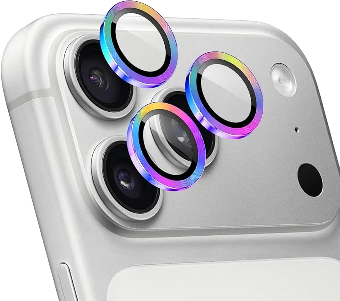 Camera Lens Protector for iPhone 17 Pro/iPhone 17 Pro Max,1 Pack | Tempered Metal Glass Camera Cover, HD Clear Anti-Scratch Lens Screen Protector Film,Case Friendly,Colorful Titanium by Unknown