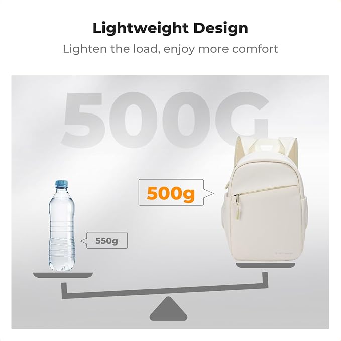 K&F CONCEPT Camera Backpack, Lightweight Compact Camera Bag 5L | Water-Resistant, Dividers, 9.7in Tablet Compartment, Quick Access, Street & Urban, Men & Women, for Canon/Nikon/Sony, Beige - Image 2