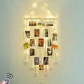Homecor Hanging Photo Display Wall Decor, Macrame Wall Hanging Boho Room Bedroom Decor, Picture Frame Collage Board with Light 30 Clip, Christmas Teenage Teen Girl Gifts Ages 10 11 12 13 14 Years Old by HOMECOR