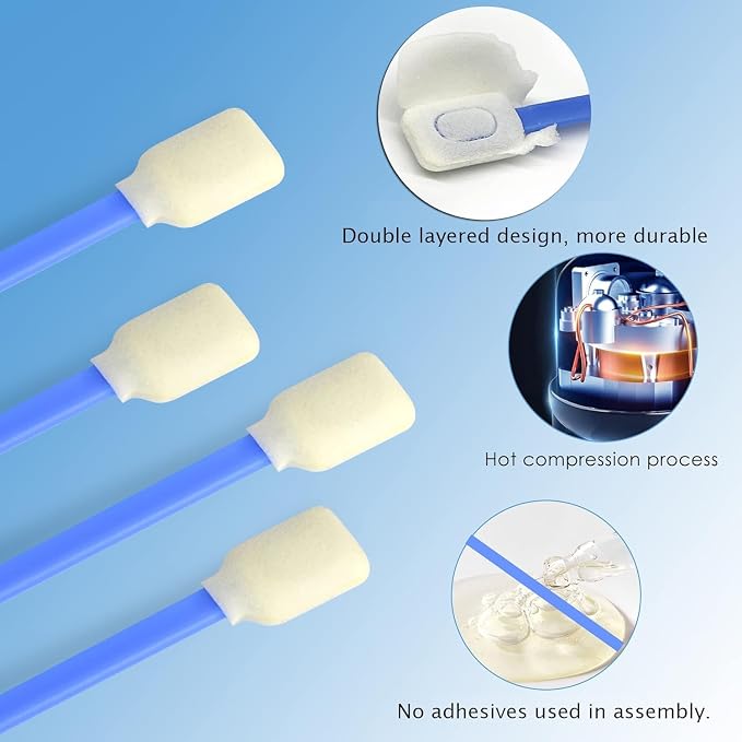 Wellgler's Foam Cleaning Swabs，Dust-Free Cleaning Sponge Tip Swabs for Printer Heads, Scanners, Camera Lenses, Electronics, Lab,Chip Hard Disk Industries, Optical Equipment(100pcs) - Image 5