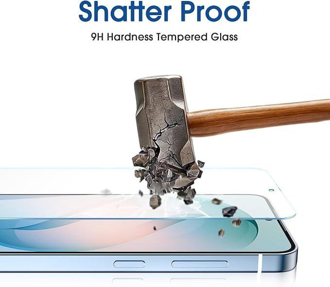 amFilm OneTouch for Samsung Galaxy S26 Screen Protector 6.3" Tempered Glass | Auto-Alignment 30s Install with Camera Lens Protector, Bubble Free, Case Friendly, Anti-Scratch [2+2 Pack] (S26-6.3'') - Image 4