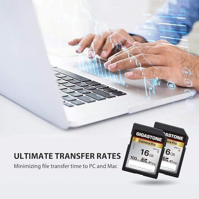 【5-Years Data Recovery】 GIGASTONE 16GB SD Card 2-Pack, Camera Pro, UHS-I A1 V10 SDHC Memory Card Speed up to 100MB/s Compatible with SPYPOINT TACTACAM Trail Camera, with 2 Mini Cases. - Image 7