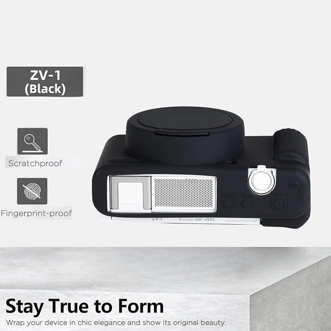Camera Case for Sony ZV1 Digital Camera.ZV-1 Accessories | Soft Silicone Protective Case Removable Lens Cover,Comes with 2 Screen Protectors and 1 Wrist Strap. (Black) - Image 4