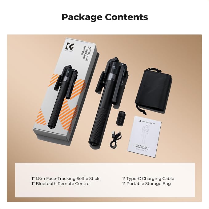 K&F CONCEPT 71“ Face Tracking Tripod, Auto Face Tracking Selfie Stick | Auto Face Tracking Tripod 360 Totation with Stand, Gesture & Remote Control, Compatible with iPhone Android Pocket 4/3, X106 - Image 8