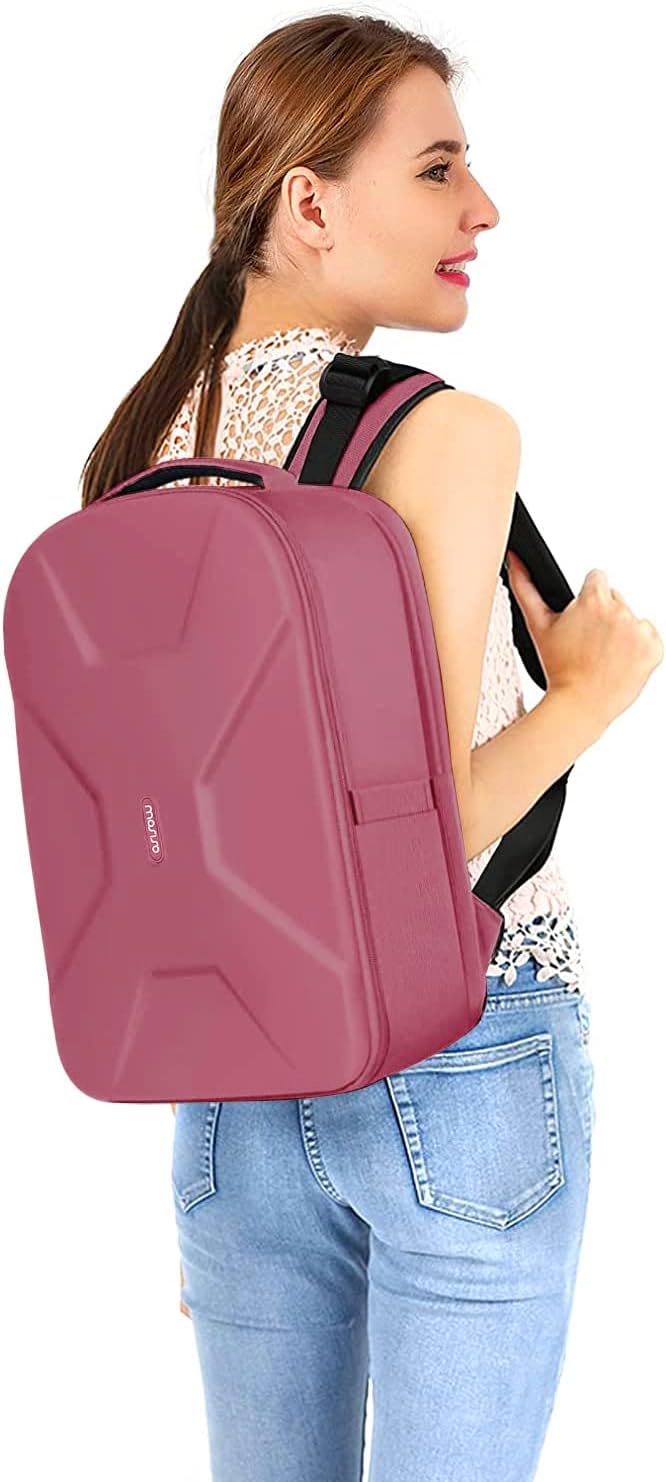 MOSISO Camera Backpack, DSLR/SLR/Mirrorless Photography Camera Bag | 15-16 inch Waterproof Hardshell Case with Tripod Holder&Laptop Compartment Compatible with Canon/Nikon/Sony, Dusty Rose - Image 6
