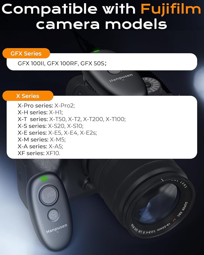 for Fuji Camera Rechargeable Remote Shutter Release Wireless Remote Control | for Fujifilm X-M5/X-E5/X-T50/X-S20/XF10/X-E4/XS-10/GFX100RF/GFX100II/X-T200/XT-100/X-A5/X-H1, No Disposable Batteries - Image 5
